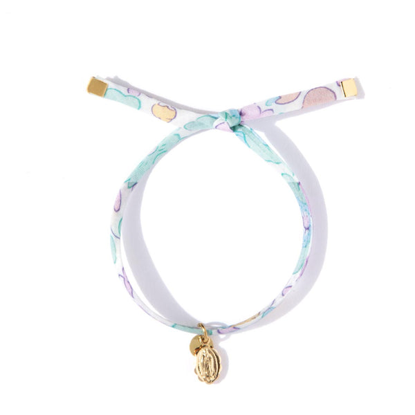 LES POULETTES BIJOUX - Bracelet Double Tour Lien Liberty Avec Médaille Vierge Miraculeuse Plaqué Or